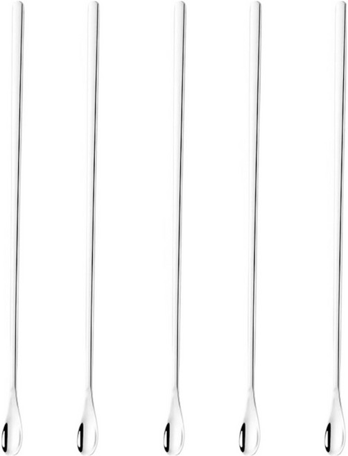 Yol 스테인레스 304 롱 머들러 티스푼 22cm, 실버, 5개