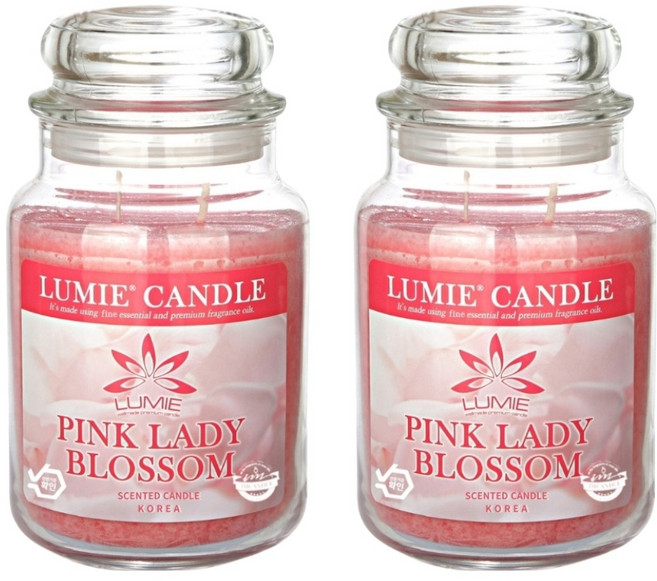 LUMIE CANDLE 蠟燭, 570g, 2個, 粉紅淑女花