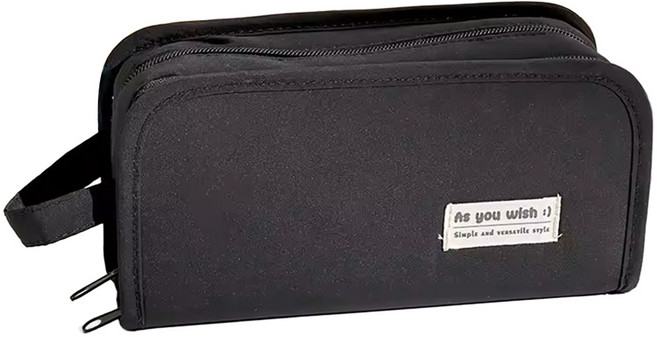 아트조이 포토카드 덕질 수납칸 대용량 다용도 멀티 필통, 블랙, 1개