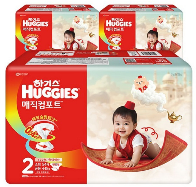 하기스 2026 매직컴포트 밴드형 기저귀 남여공용, 162매, 2단계
