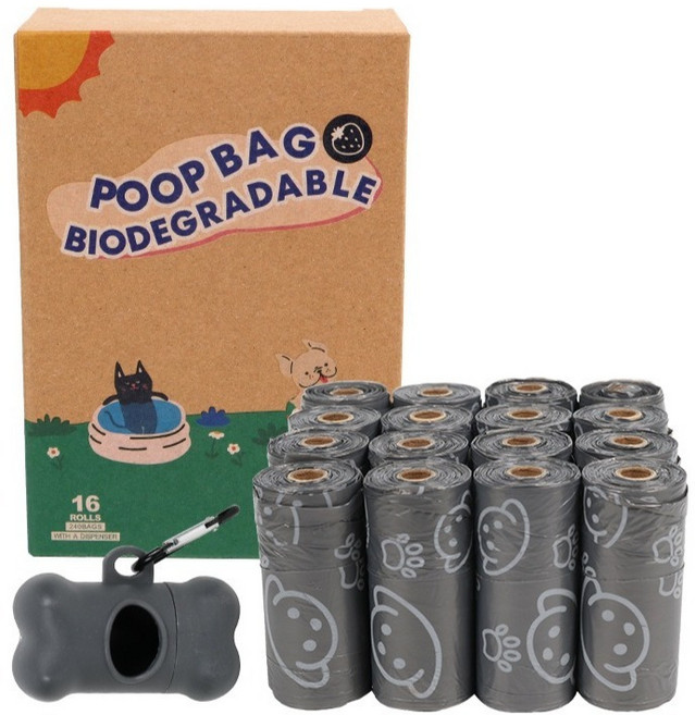 빈티코너 반려동물 리필형 배변봉투 16p + 케이스 세트, 그레이, 1세트