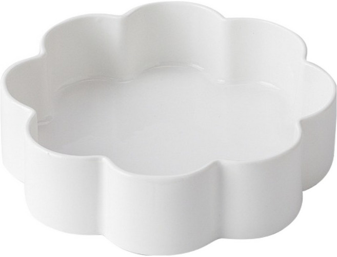 다파랑 다이닝 매화꽃 세라믹 레스토랑 플레이팅 식기 HJ1073, 화이트, 1개