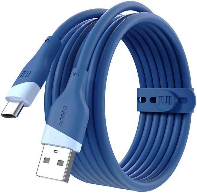 아트뮤 A타입-C타입 실키 고속충전 케이블, 블루, 1개, 50cm