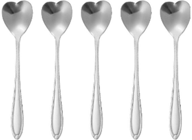 티리티티 커피 스푼 하트, 하트실버, 5개