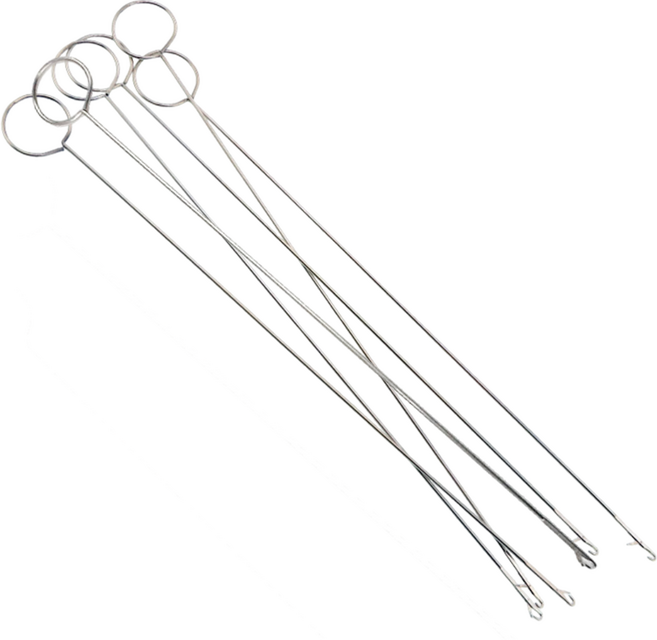 코오미 스테인리스 긴 스킬 짜집기 뒤집기 매듭 바늘 26.5cm 6W0013, 6개, 실버