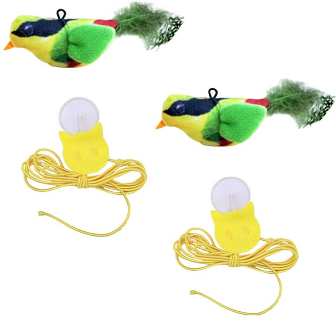 데이소이 고양이 날아다니는 새 착각 장난감 세트 ONE SIZE, 2 그린, 2세트