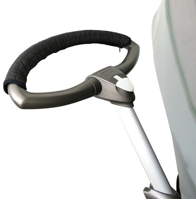 맘스포유 M4U 패브릭 100수 누빔 유모차 핸들커버 손잡이 11 x 50 cm, 블랙, 1개