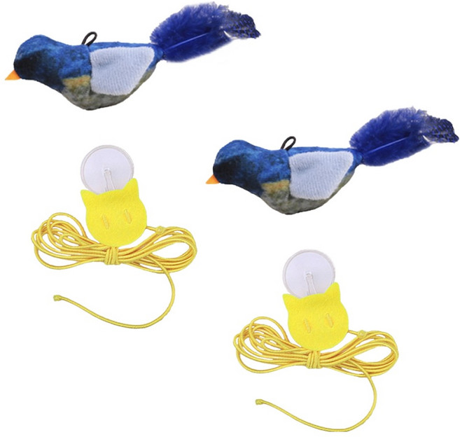 데이소이 고양이 날아다니는 새 착각 장난감 세트 ONE SIZE, 3 블루, 2세트