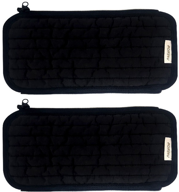 맘스포유 M4U 패브릭 100수 누빔 유모차 핸들커버 손잡이 11 x 28 cm 2p, 블랙, 1개