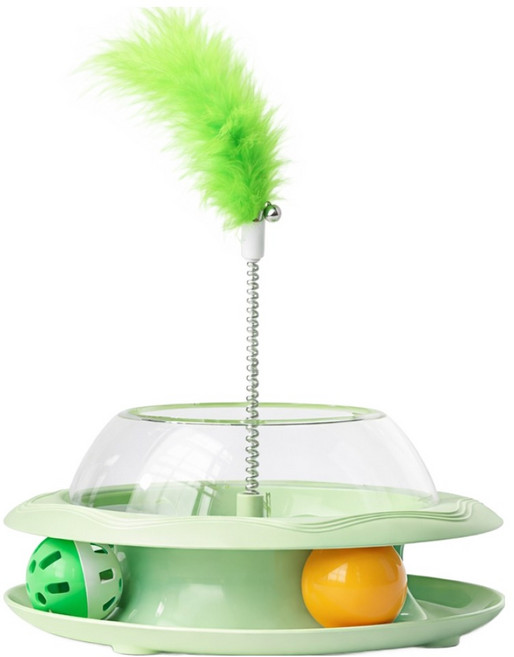 데이소이 고양이 스프링 디스펜서 깃털 장난감 ONE SIZE, 1 그린깃털, 1개