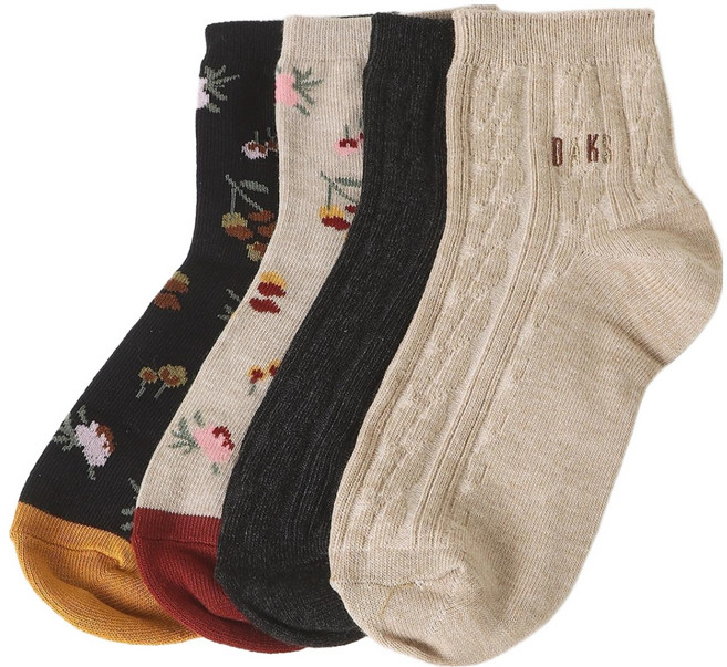 닥스 여성용 플라워 혼합패턴 중목 4족세트 DBSS5E100WT