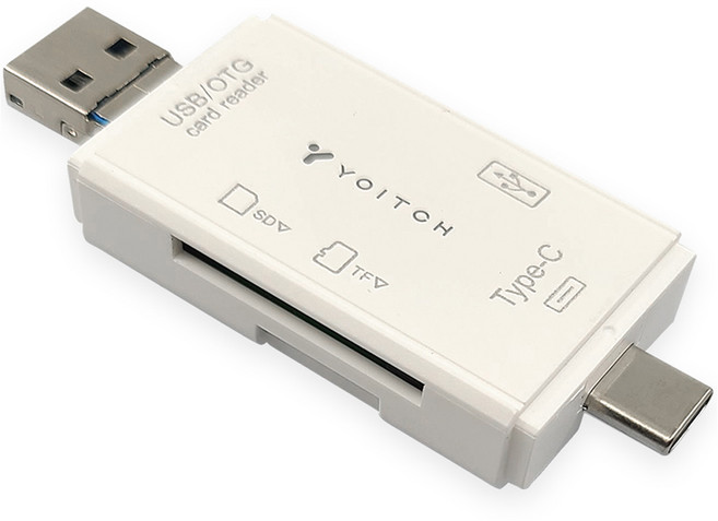 요이치 Blink 5CA USB 2.0 A / C / 5 3IN3 카드리더기, 화이트, 1개, YG-CR5CA200
