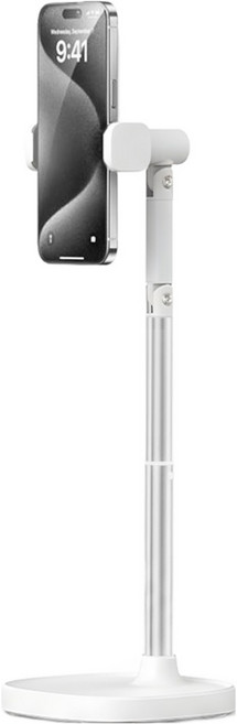 ROKKA 라이브 방송용 높이조절 탁상용 핸드폰 거치대 셀카봉, 1개, 화이트