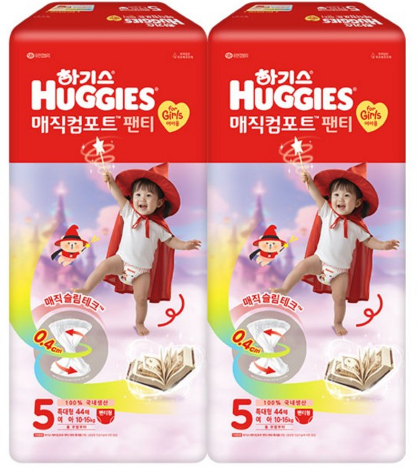 하기스 2026 매직컴포트 팬티형 기저귀 여아용, 88매, 5단계