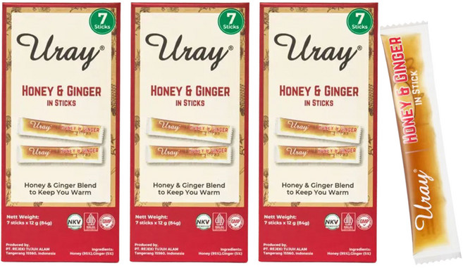 우라이 허니 & 진저 스틱 7p, 84g, 3개