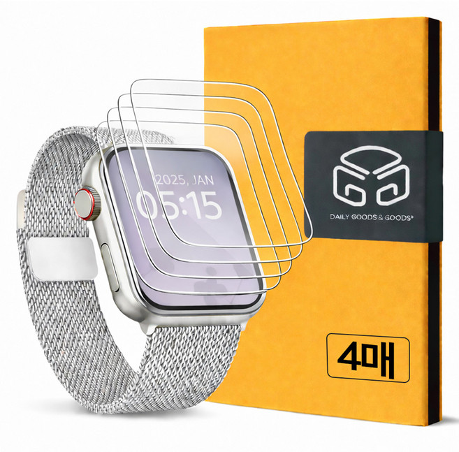 디지지 애플워치 자가복원 TPU 풀커버 액정보호필름 4p, 투명, 1세트