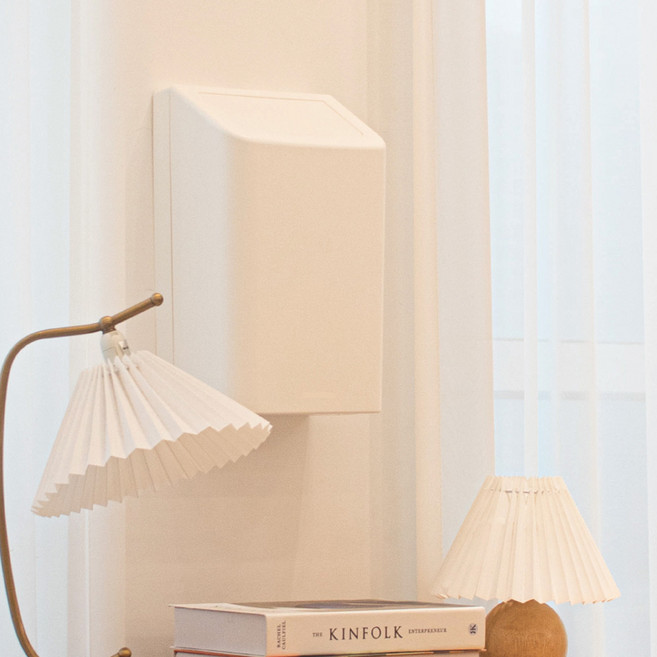 센스큐 에어 리치 벽걸이 휴지통 6L, 크림아이보리