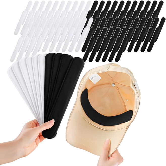 쿠말 모자 오염 방지 땀흡수 패드 화이트 50p + 블랙 50p 세트, 화이트, 블랙, 1세트