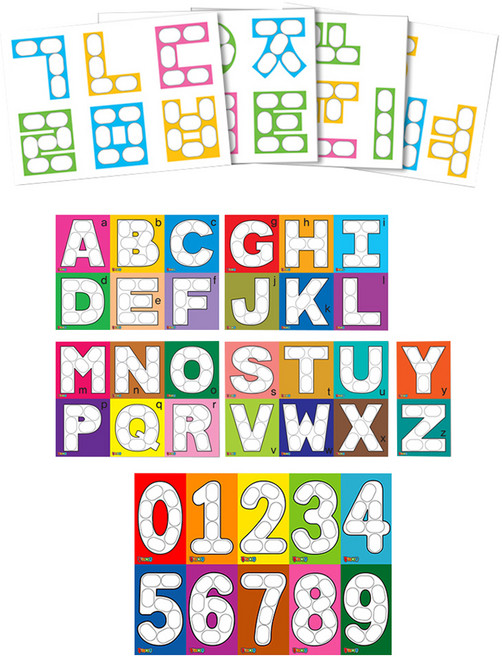 플레이콘 한글 + 영어 + 숫자 놀이세트, 혼합색상, 1세트