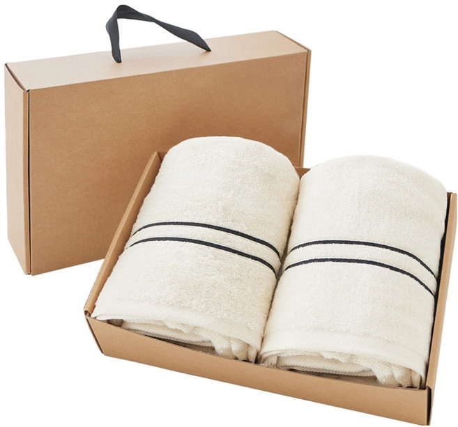 타월리스트 선염라인 무염 호텔 대형 바스타올 450g x 2p 40수 코마사 집들이 선물 세트, 블랙, 1세트