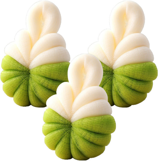 마켓피아 샤워 볼륨감 바디워시 거품 샤워타올, 녹색, 3개, 1개입