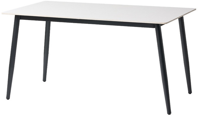 룸앤홈 암스텔 세라믹 사각 식탁 방문설치, 밀크 화이트 + 블랙, 4인용