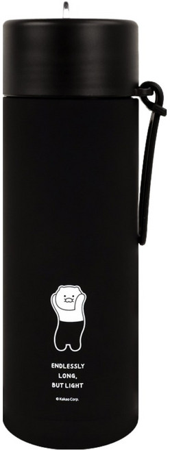Kakao Friends 春植 長身陶瓷隨行杯, 黑色, 1個, 600ml