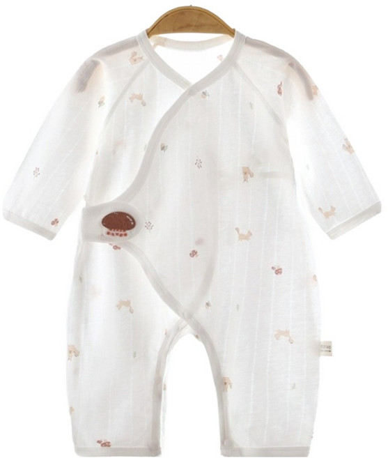 Bebeniz 新生兒純棉細紋紗布長袖連身衣