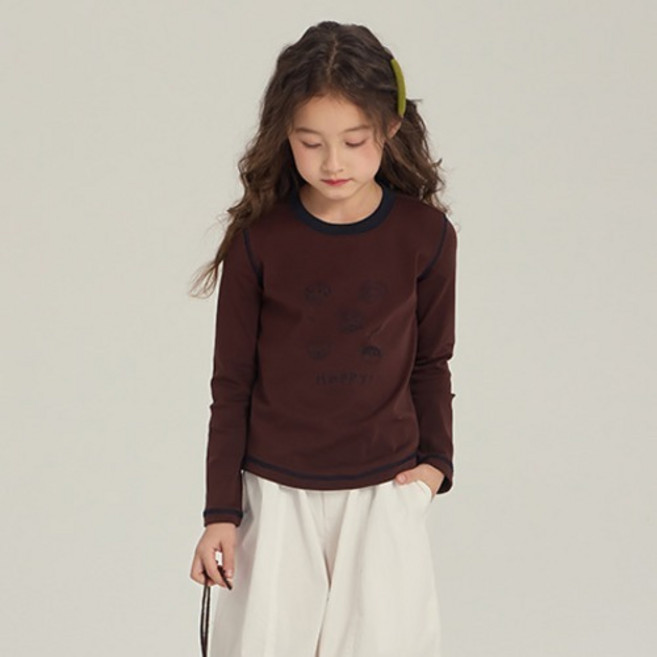 Starbean 拷克線條卡通修身長袖T恤