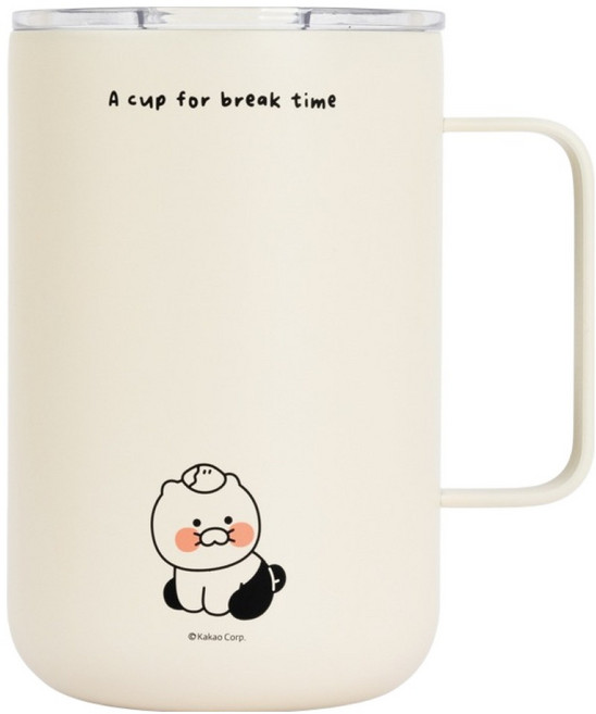 춘식이 스퀘어 핸들 머그 텀블러, 아이보리, 1개, 560ml