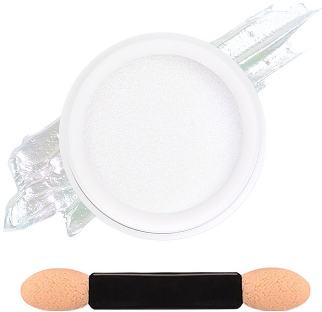 젤로젤로 젤네일 아트 엣지빔 머메이드 미러 파우더 글리터 + 브러쉬 세트, 1세트, JP12 퓨어실크