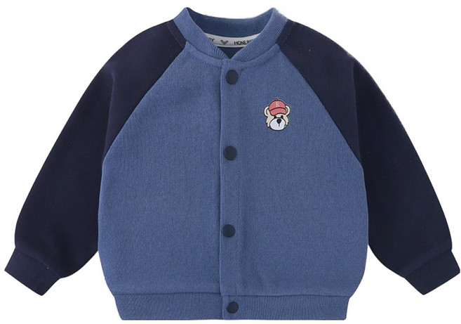 유블리 아동용 포네 나그랑 배색 곰돌이 데일리 야구점퍼