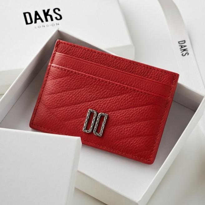 닥스 여성용 칼라일 DD로고 포인트 소가죽 슬림 카드 홀더 DCHO6E751R2