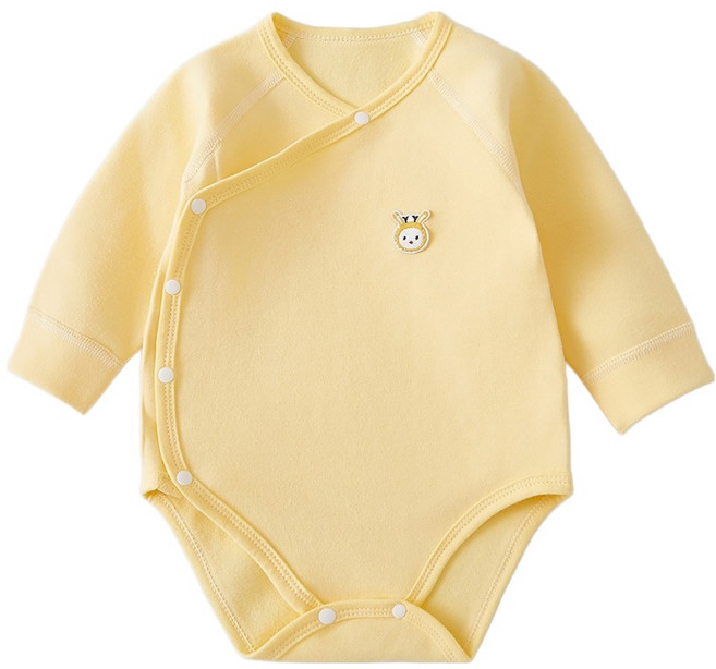 Bebeniz 新生兒用簡約拼布蝴蝶衣長袖連身衣