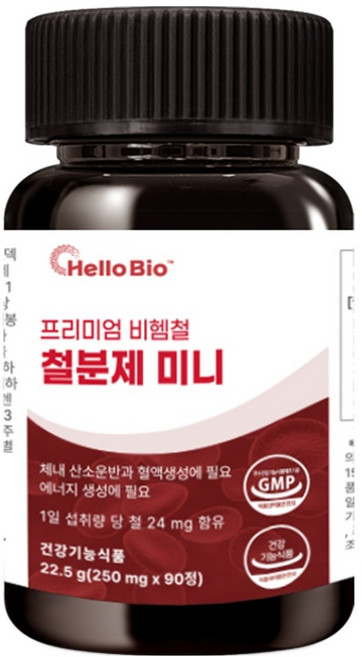 헬로바이오 프리미엄 철분제, 90정, 1개