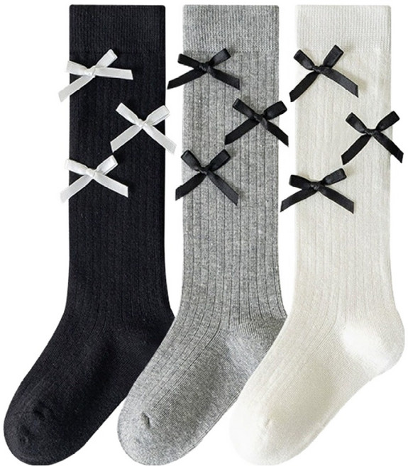 IBboom 兒童法式蝴蝶結及膝襪3件組 J78