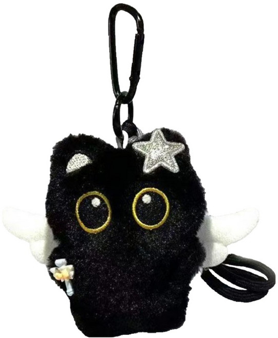 다다랜드 깜냥 고양이 인형 키링, 12cm, 천사, 1개