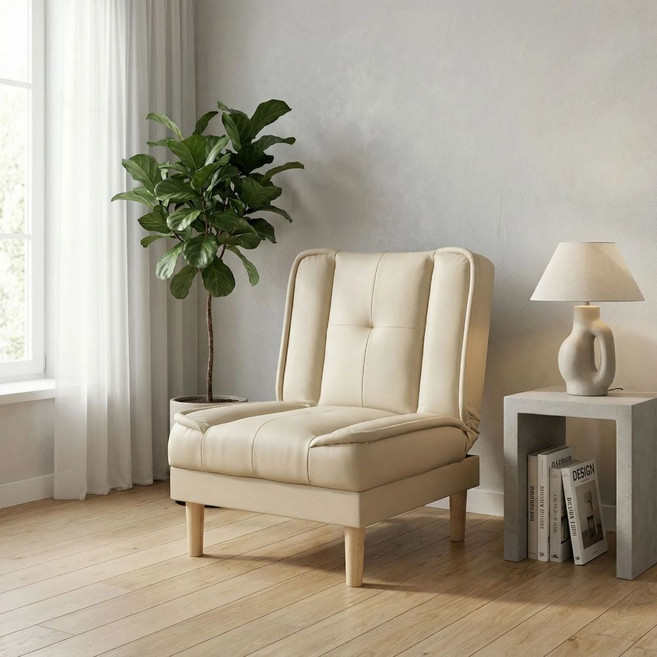 엘티제이 접이식 1인용 L6 소파 60cm, 아이보리