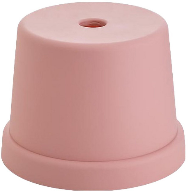 블럭마트 무광 원형 다용도 욕실의자, 핑크