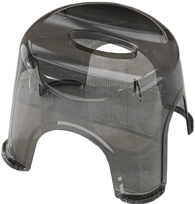 블럭마트 라운드 심플컬러 욕실의자, 블랙