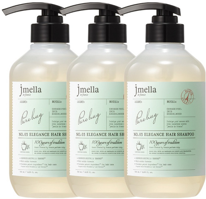 jmella 法式優雅純淨擁抱洗髮精, 3個, 500ml