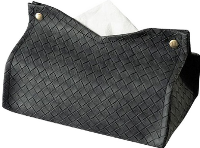 미르노아 짜임 인조가죽 고급 오브제 티슈케이스 MMM3423, 블랙