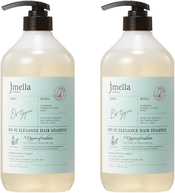 제이멜라 인 프랑스 엘레강스 도 티크 헤어 샴푸, 2개, 1L