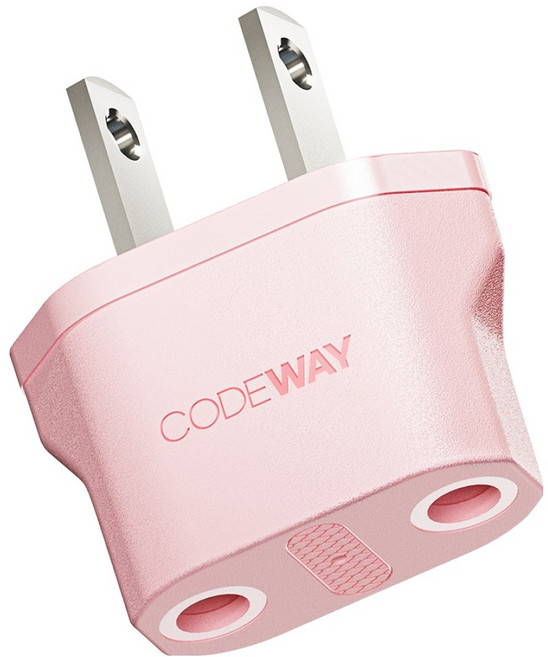 코드웨이 돼지코 220V 변환 110V 플러그 35 x 40 mm, 40mm, 핑크, 1개