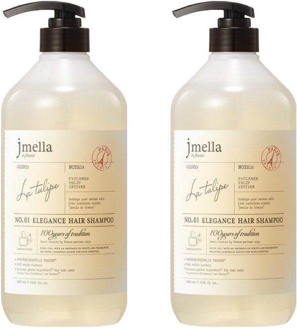 제이멜라 인 프랑스 엘레강스 라 튤립 헤어 샴푸, 2개, 1L