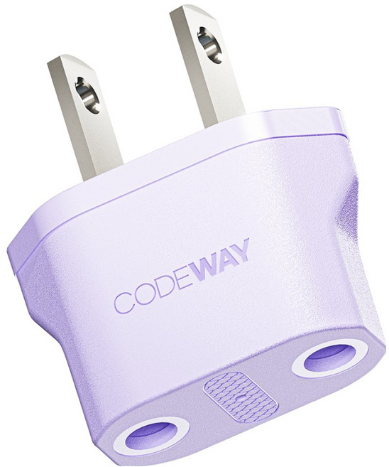 코드웨이 돼지코 220V 변환 110V 플러그 35 x 40 mm, 40mm, 퍼플, 1개