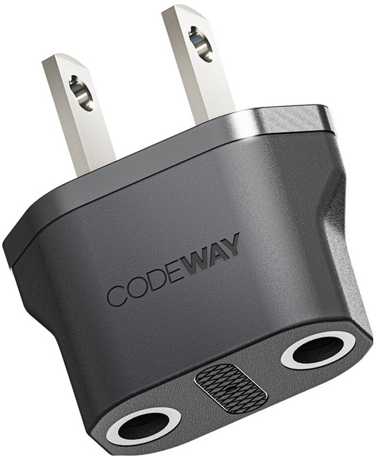 코드웨이 돼지코 220V 변환 110V 플러그 여행용 어댑터 블랙 35x40mm, 40mm, 1개