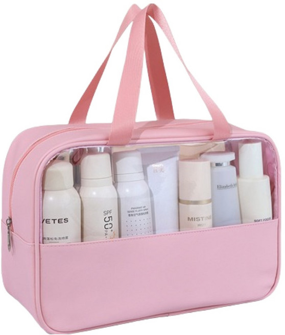 블럭마트 욕실 다용도 방수 목욕가방, 핑크