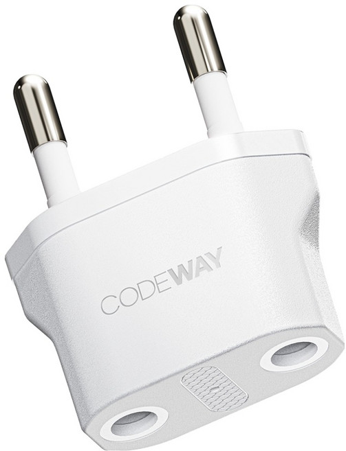 코드웨이 돼지코 220V 변환 유럽형 플러그 35 x 43 mm, 화이트, 1개