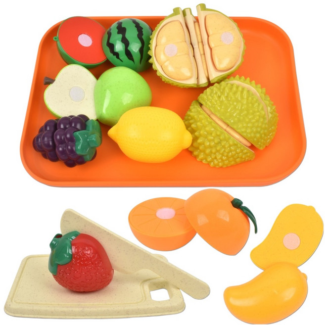 오즈토이 플레이트 썰기 소꿉 주방놀이 두리안 세트 w8015, 혼합색상, 1세트